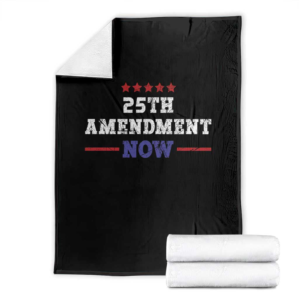 25th Amendment Now Patriotic Throw Blanket Red White and Blue Political Satire