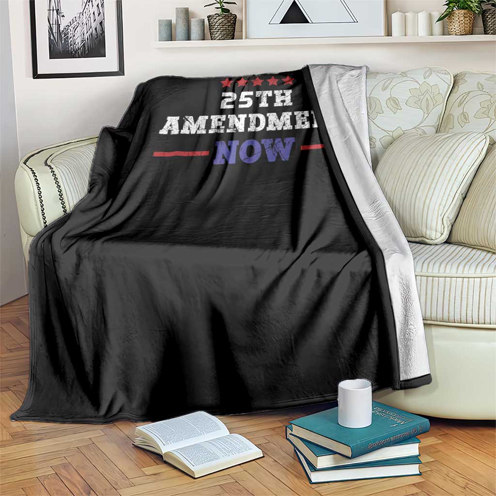 25th Amendment Now Patriotic Throw Blanket Red White and Blue Political Satire