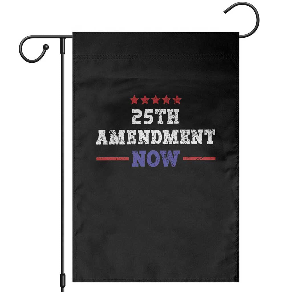 25th Amendment Now Patriotic Garden Flag Red White and Blue Political Satire