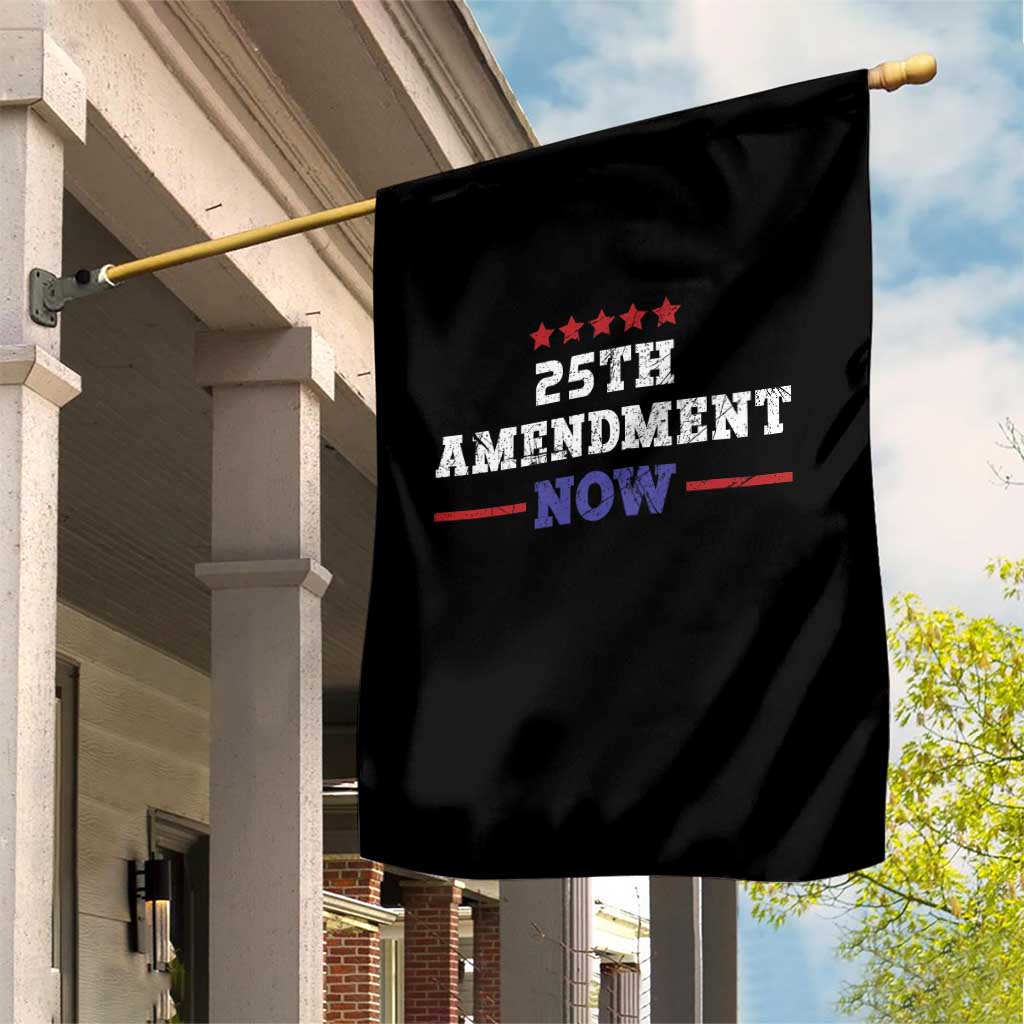 25th Amendment Now Patriotic Garden Flag Red White and Blue Political Satire