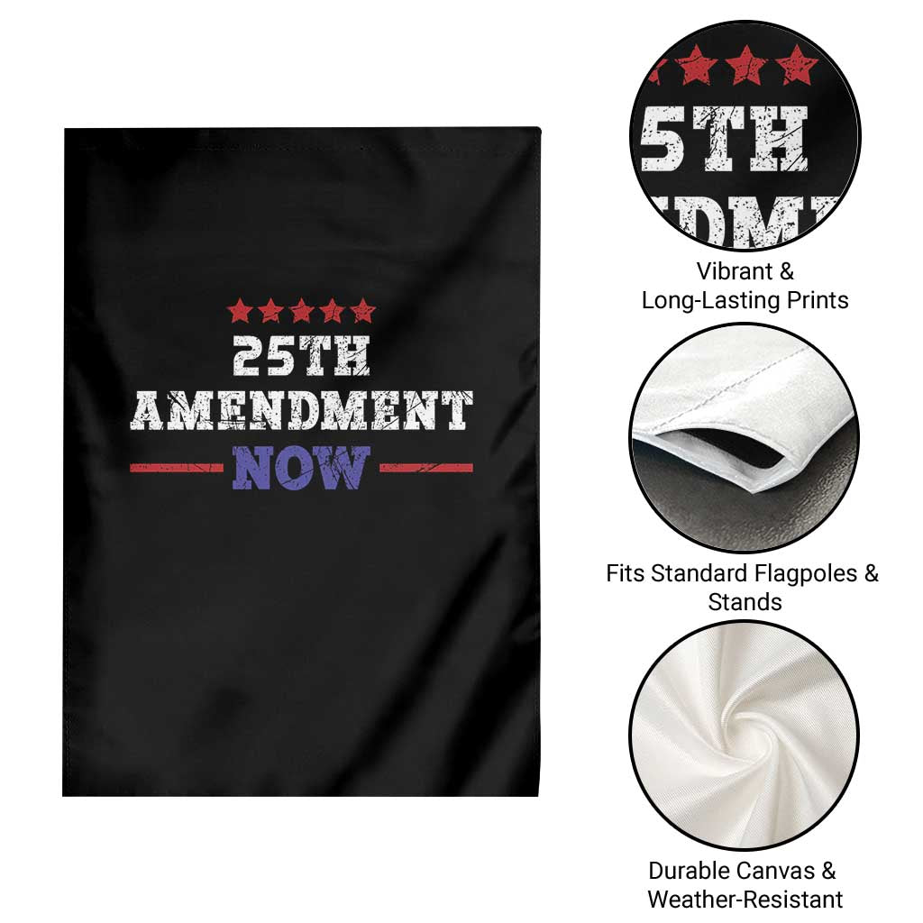 25th Amendment Now Patriotic Garden Flag Red White and Blue Political Satire