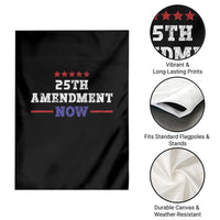 25th Amendment Now Patriotic Garden Flag Red White and Blue Political Satire