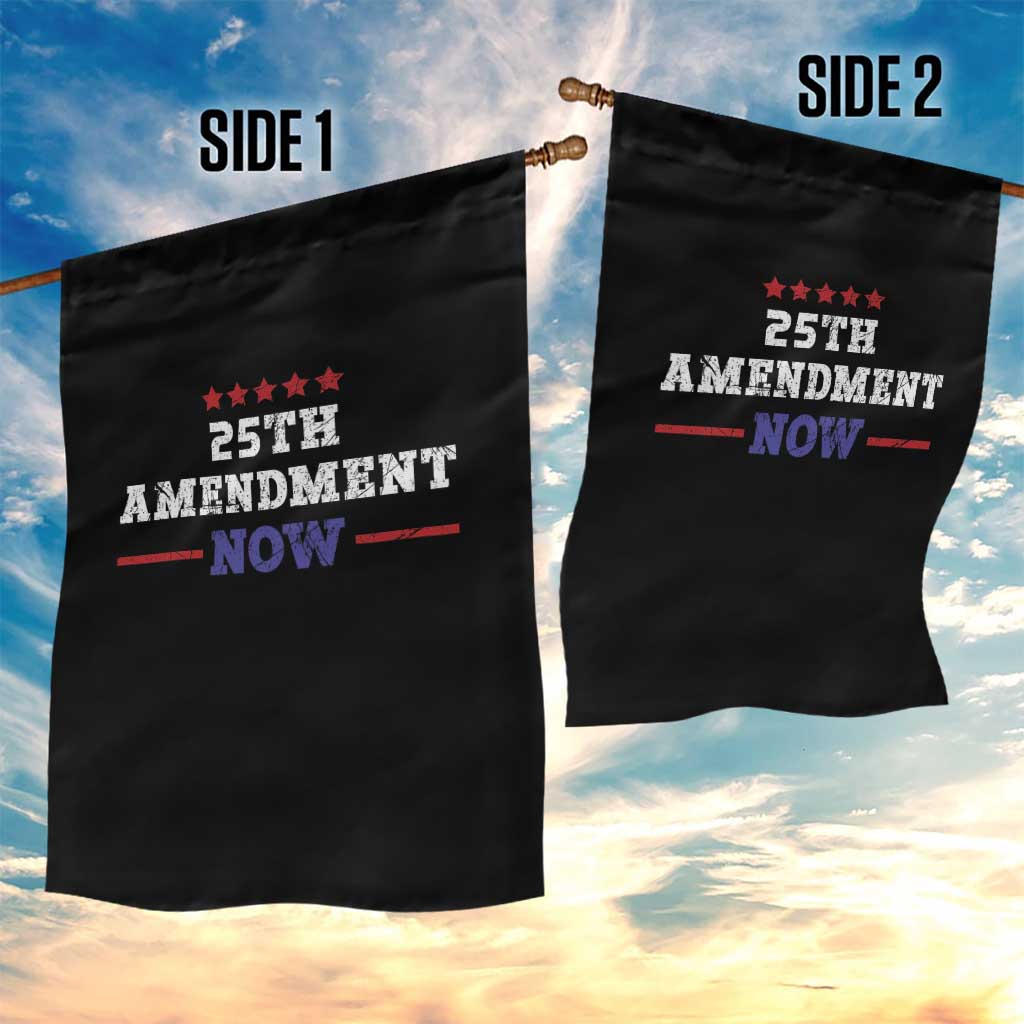 25th Amendment Now Patriotic Garden Flag Red White and Blue Political Satire