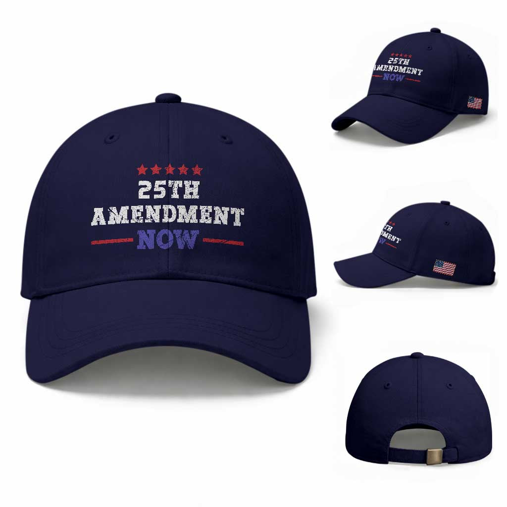 25th Amendment Now Patriotic Baseball Cap Red White and Blue Political Satire