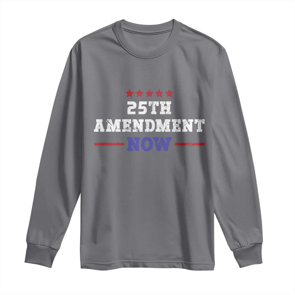 25th Amendment Now Patriotic Long Sleeve Shirt Red White and Blue Political Satire