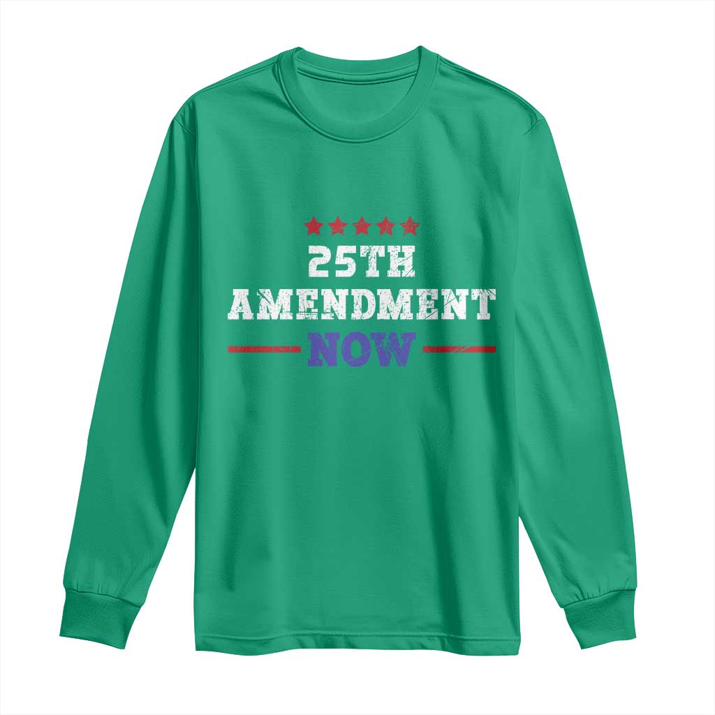 25th Amendment Now Patriotic Long Sleeve Shirt Red White and Blue Political Satire
