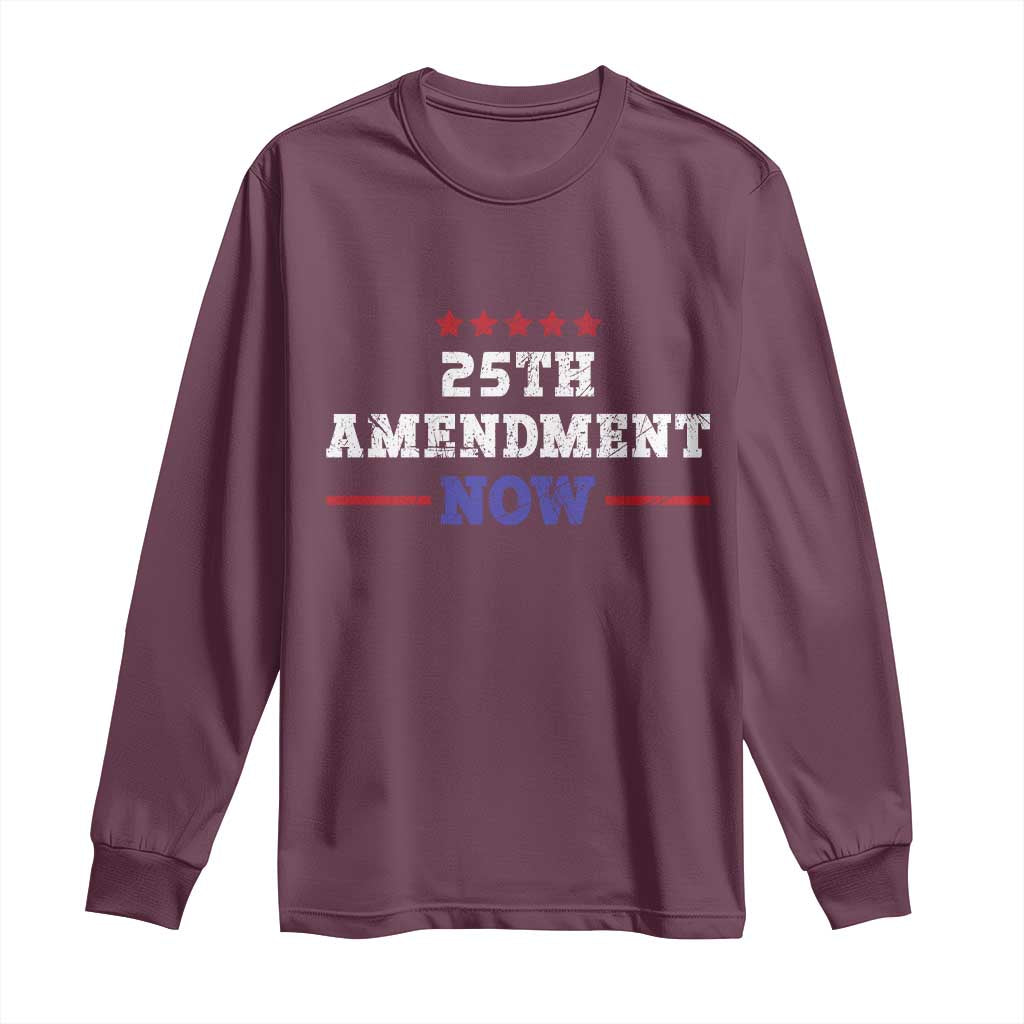 25th Amendment Now Patriotic Long Sleeve Shirt Red White and Blue Political Satire