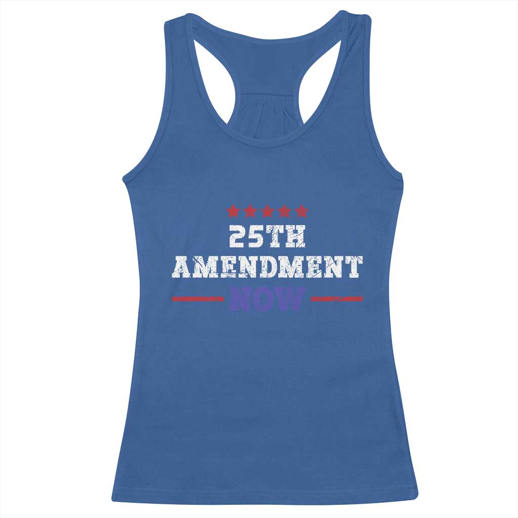 25th Amendment Now Patriotic Racerback Tank Top Red White and Blue Political Satire