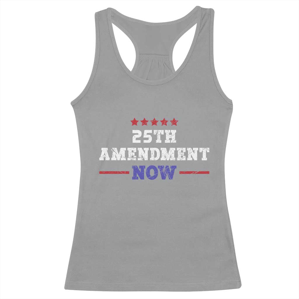 25th Amendment Now Patriotic Racerback Tank Top Red White and Blue Political Satire