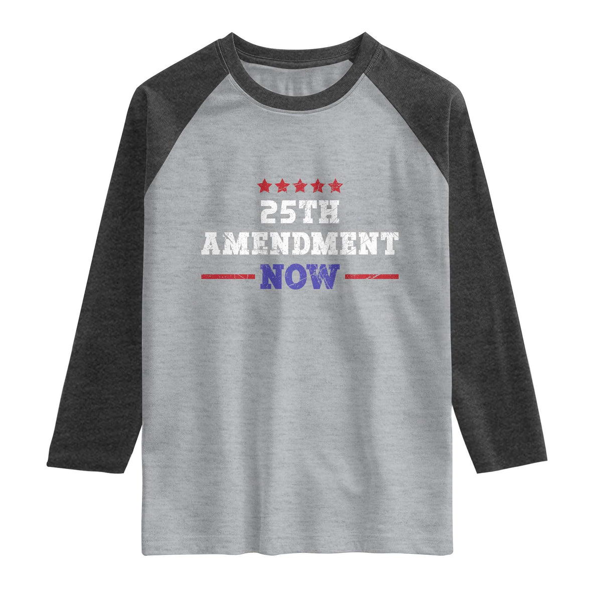 25th Amendment Now Patriotic Raglan Shirt Red White and Blue Political Satire