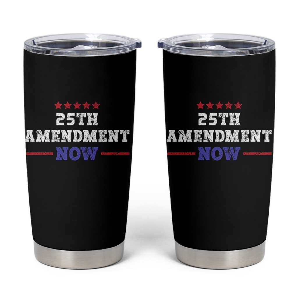25th Amendment Now Patriotic Tumbler Cup Red White and Blue Political Satire