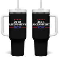 25th Amendment Now Patriotic Tumbler With Handle Red White and Blue Political Satire
