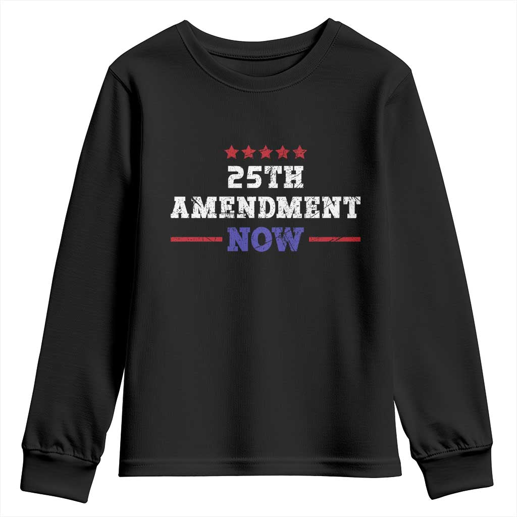 25th Amendment Now Patriotic Youth Sweatshirt Red White and Blue Political Satire