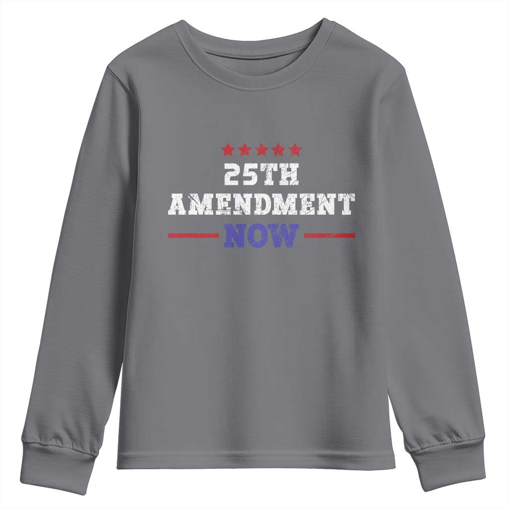 25th Amendment Now Patriotic Youth Sweatshirt Red White and Blue Political Satire