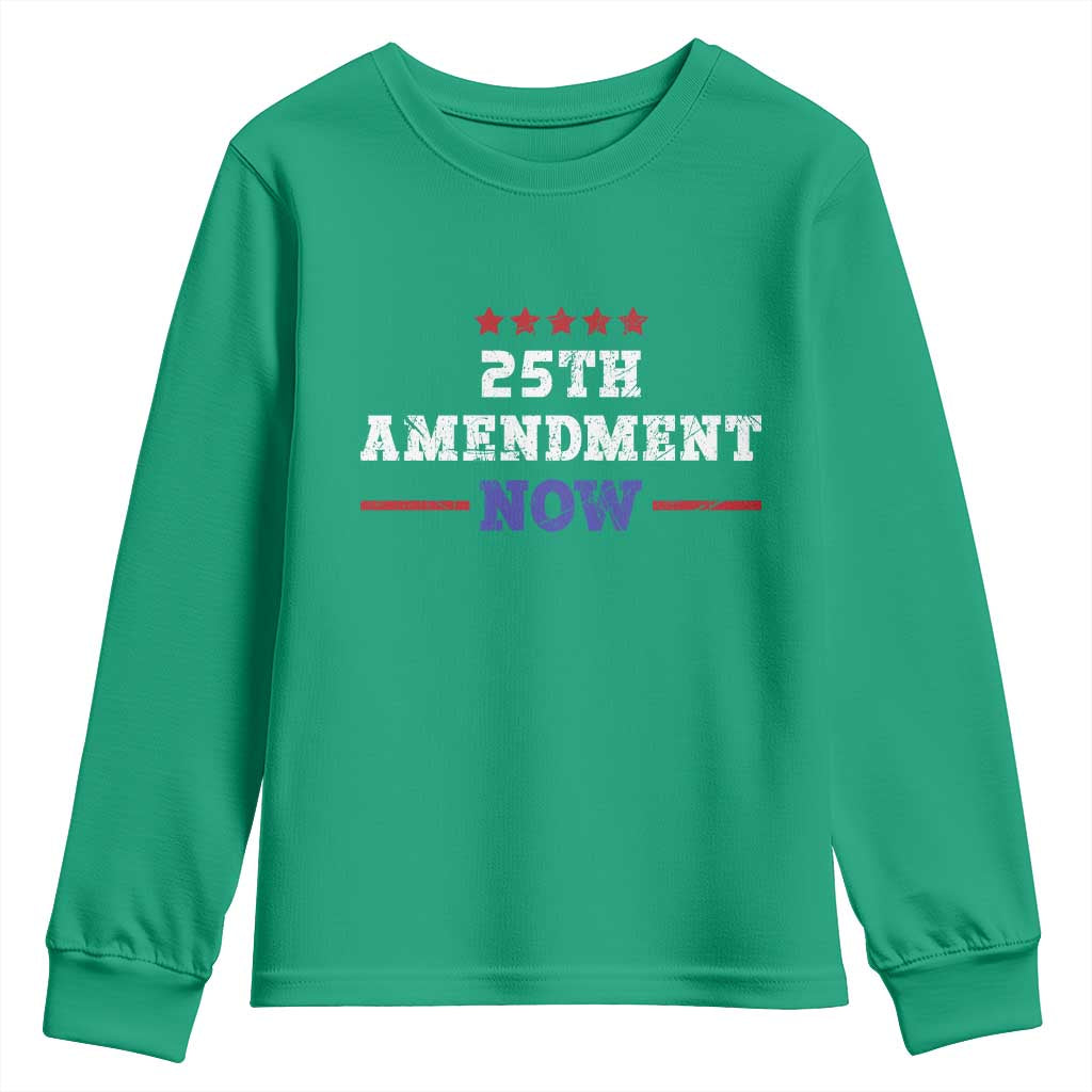 25th Amendment Now Patriotic Youth Sweatshirt Red White and Blue Political Satire