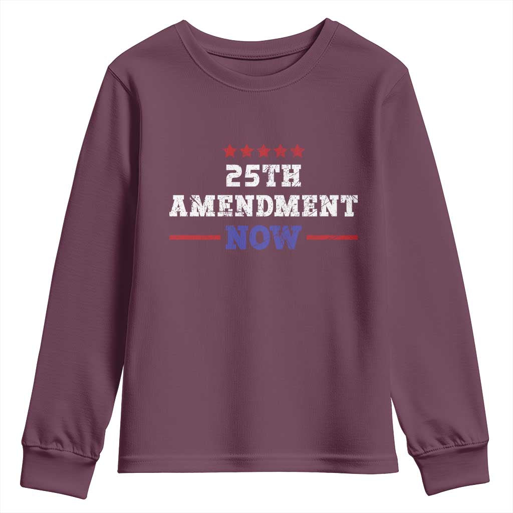 25th Amendment Now Patriotic Youth Sweatshirt Red White and Blue Political Satire