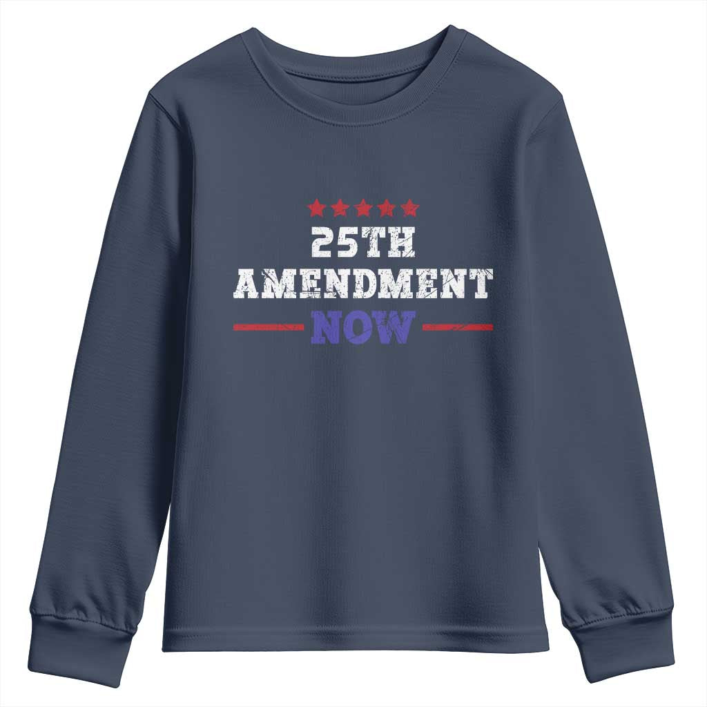 25th Amendment Now Patriotic Youth Sweatshirt Red White and Blue Political Satire