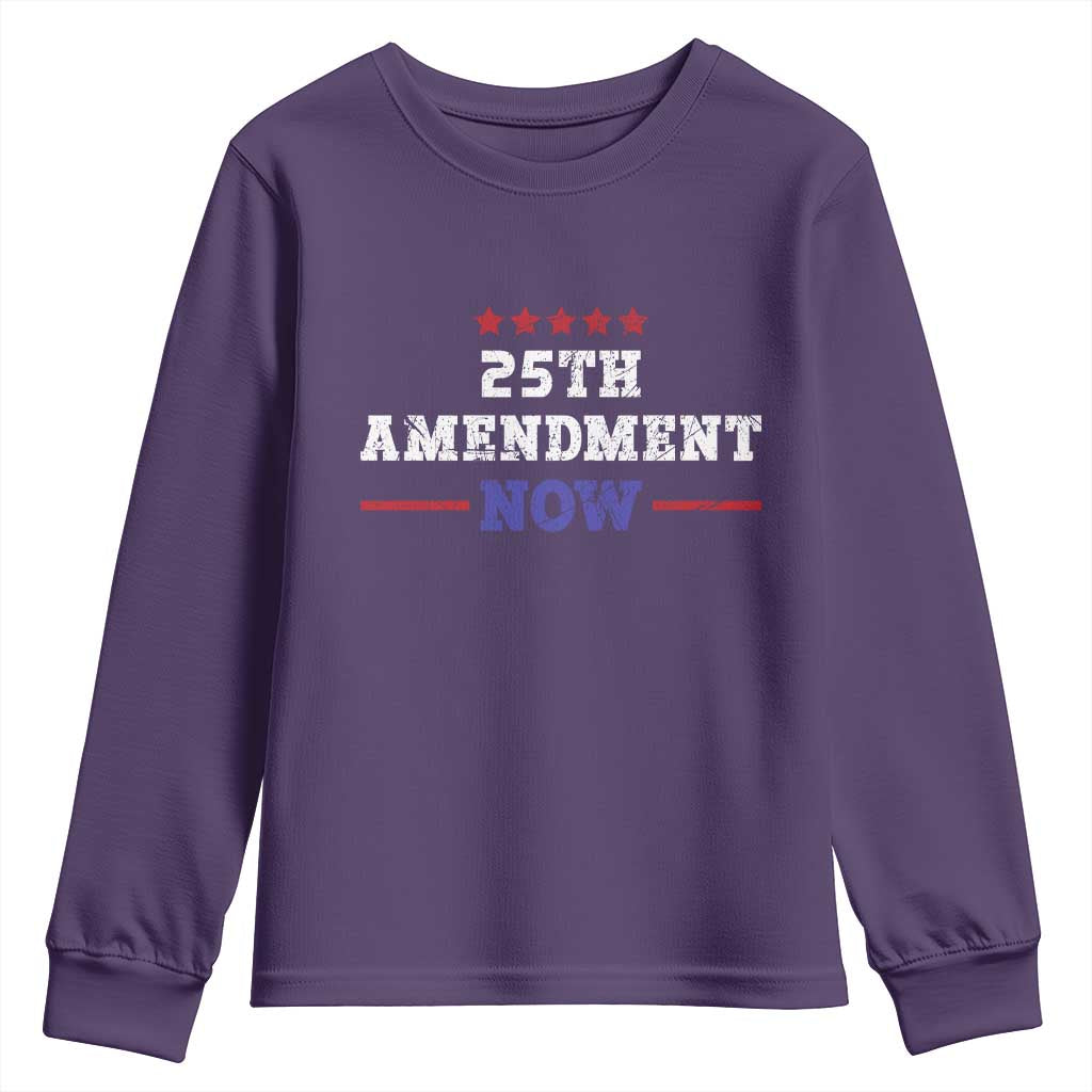 25th Amendment Now Patriotic Youth Sweatshirt Red White and Blue Political Satire