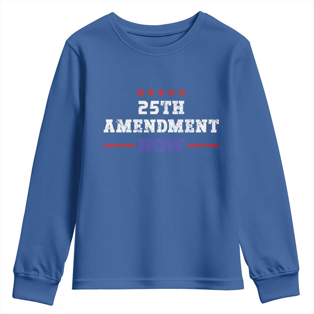 25th Amendment Now Patriotic Youth Sweatshirt Red White and Blue Political Satire