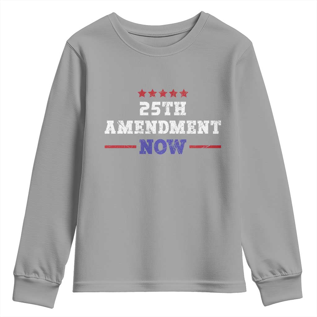 25th Amendment Now Patriotic Youth Sweatshirt Red White and Blue Political Satire