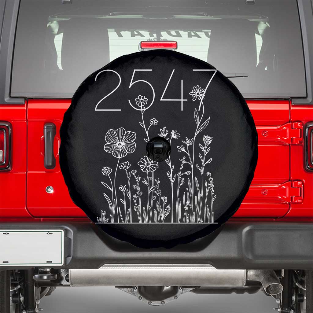 25 47 Floral Wildflower Subtle Graphic Spare Tire Cover Political Satire Patriotic 25th Amendment
