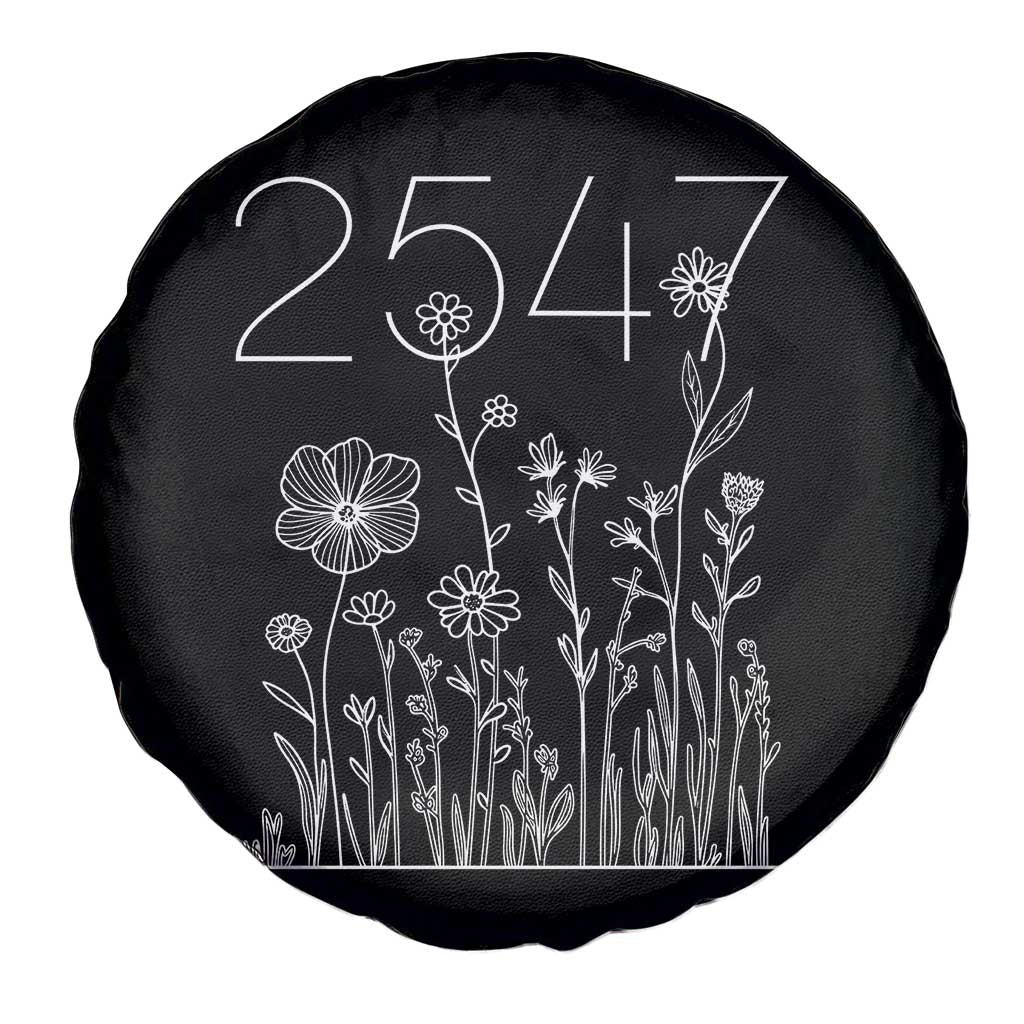 25 47 Floral Wildflower Subtle Graphic Spare Tire Cover Political Satire Patriotic 25th Amendment