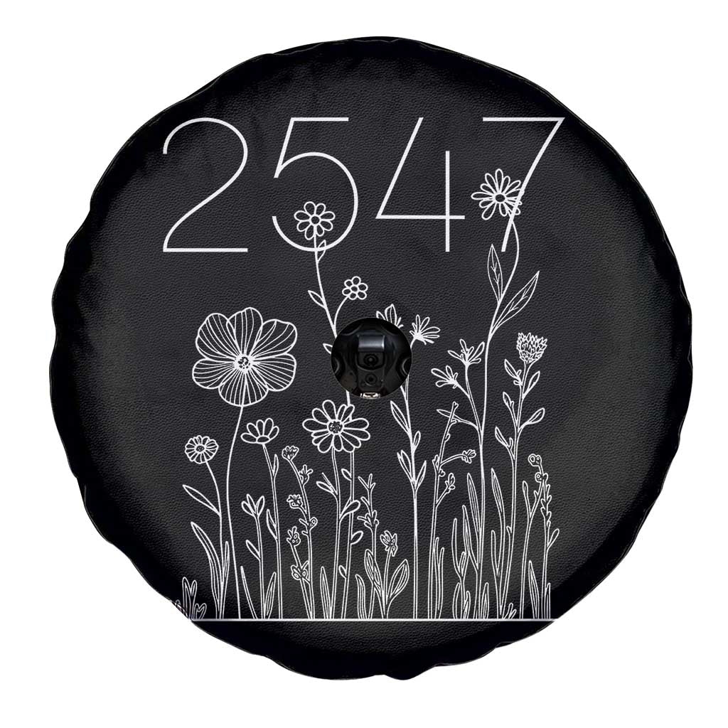 25 47 Floral Wildflower Subtle Graphic Spare Tire Cover Political Satire Patriotic 25th Amendment