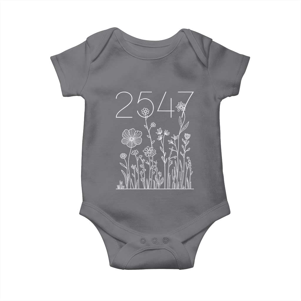 25 47 Floral Wildflower Subtle Graphic Baby Onesie Political Satire Patriotic 25th Amendment