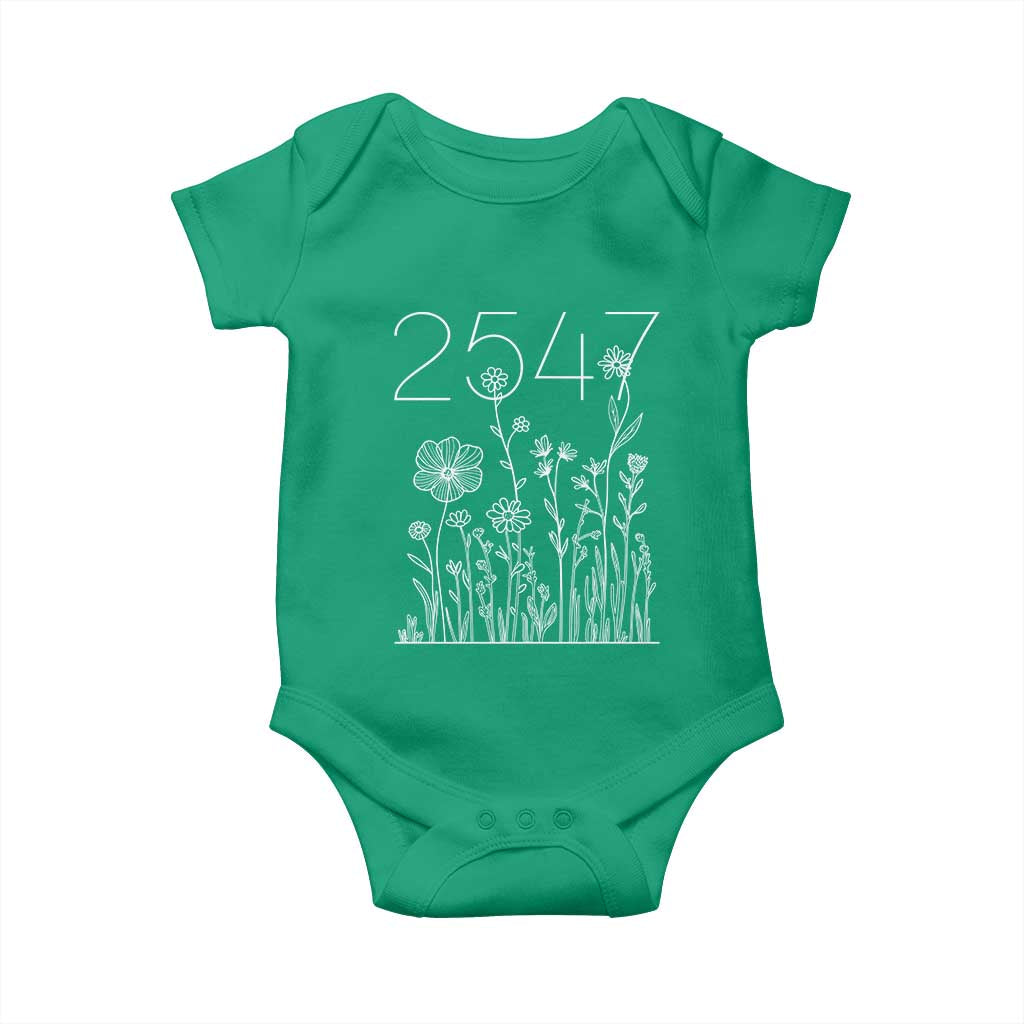 25 47 Floral Wildflower Subtle Graphic Baby Onesie Political Satire Patriotic 25th Amendment