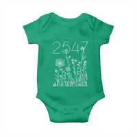 25 47 Floral Wildflower Subtle Graphic Baby Onesie Political Satire Patriotic 25th Amendment