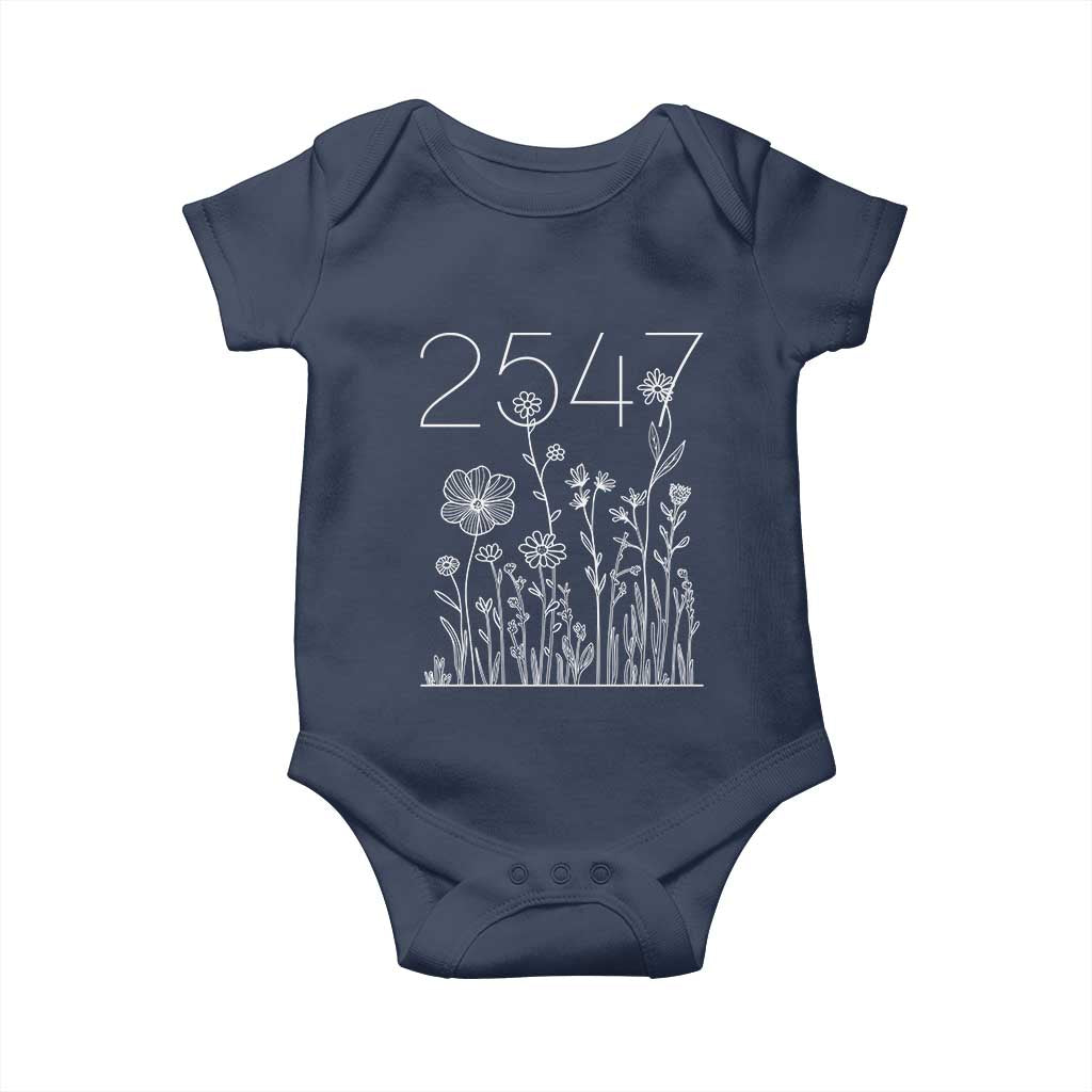 25 47 Floral Wildflower Subtle Graphic Baby Onesie Political Satire Patriotic 25th Amendment