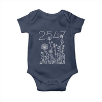 25 47 Floral Wildflower Subtle Graphic Baby Onesie Political Satire Patriotic 25th Amendment