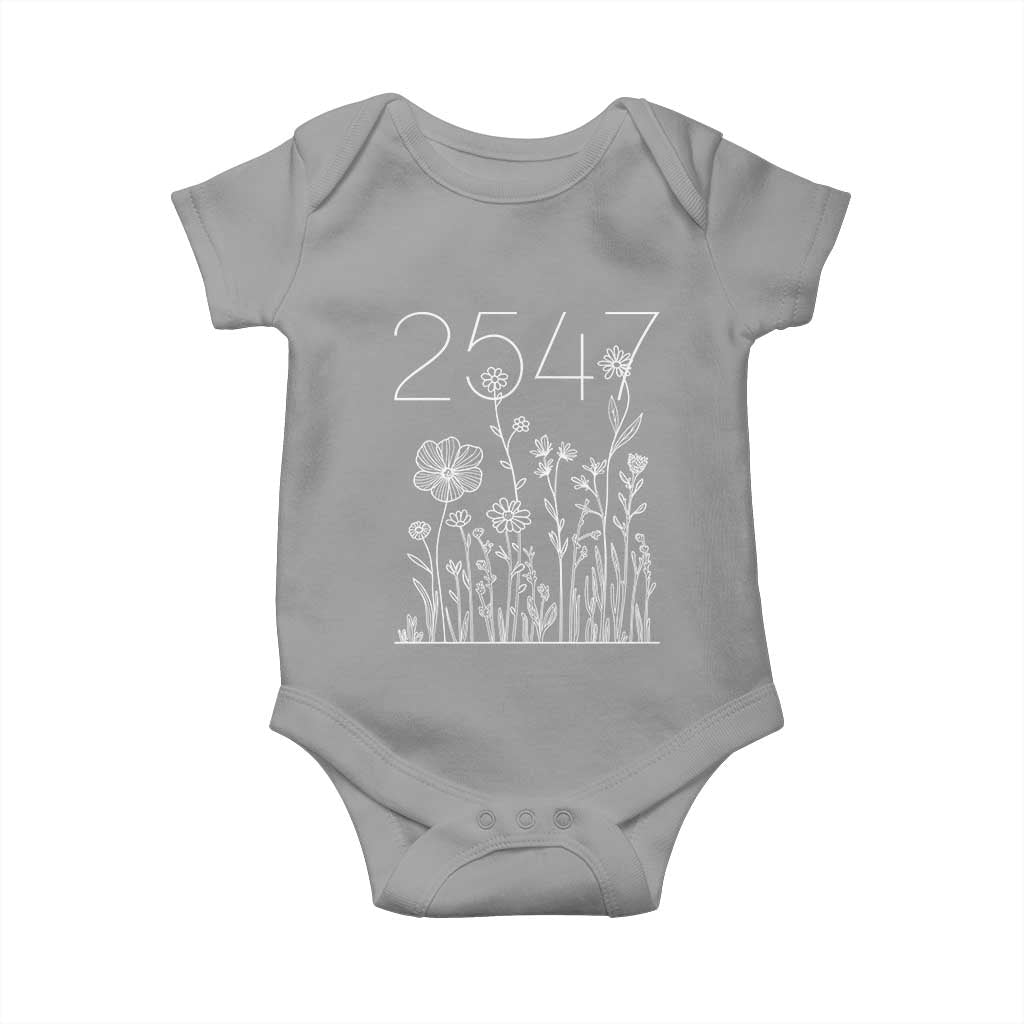 25 47 Floral Wildflower Subtle Graphic Baby Onesie Political Satire Patriotic 25th Amendment