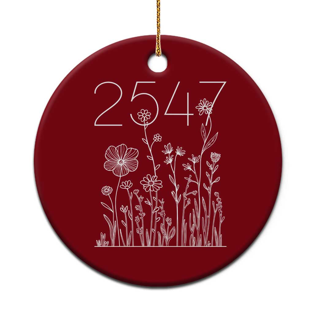 25 47 Floral Wildflower Subtle Graphic Ceramic Ornament Political Satire Patriotic 25th Amendment