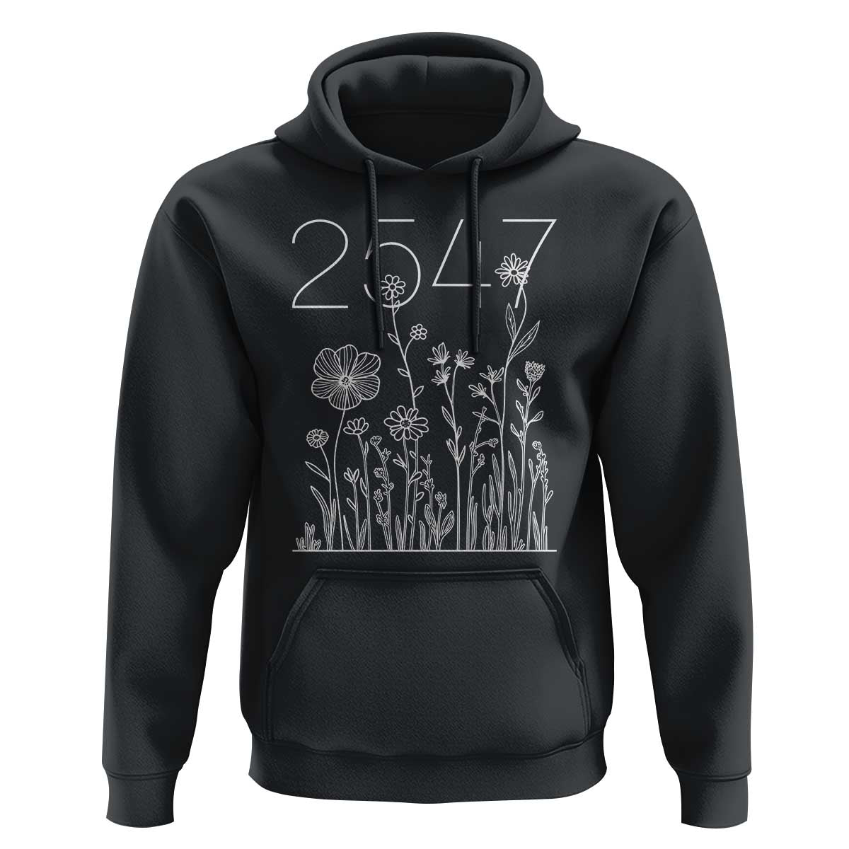 25 47 Floral Wildflower Subtle Graphic Hoodie Political Satire Patriotic 25th Amendment