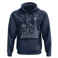 25 47 Floral Wildflower Subtle Graphic Hoodie Political Satire Patriotic 25th Amendment