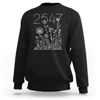 25 47 Floral Wildflower Subtle Graphic Sweatshirt Political Satire Patriotic 25th Amendment