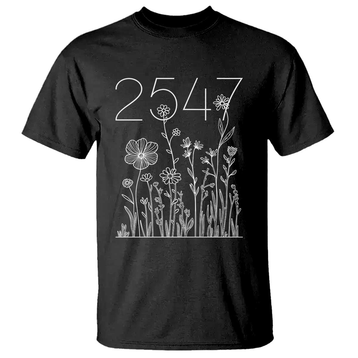 25 47 Floral Wildflower Subtle Graphic T Shirt Political Satire Patriotic 25th Amendment