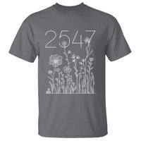 25 47 Floral Wildflower Subtle Graphic T Shirt Political Satire Patriotic 25th Amendment