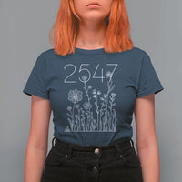 25 47 Floral Wildflower Subtle Graphic T Shirt For Women Political Satire Patriotic 25th Amendment