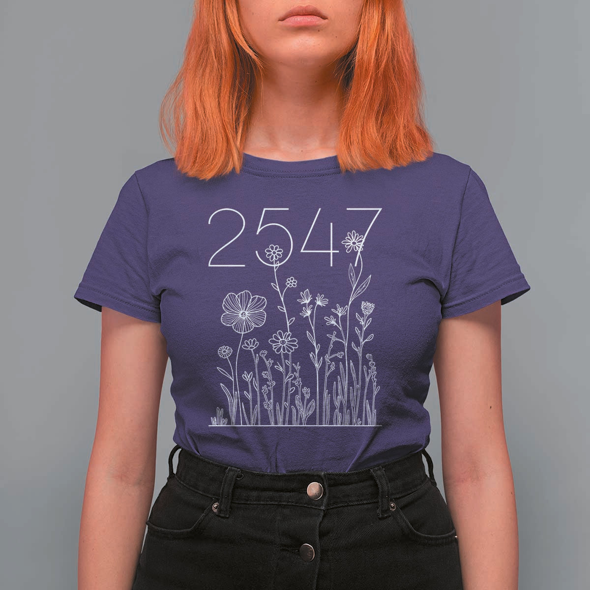25 47 Floral Wildflower Subtle Graphic T Shirt For Women Political Satire Patriotic 25th Amendment