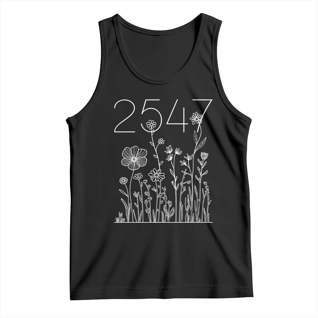 25 47 Floral Wildflower Subtle Graphic Tank Top Political Satire Patriotic 25th Amendment