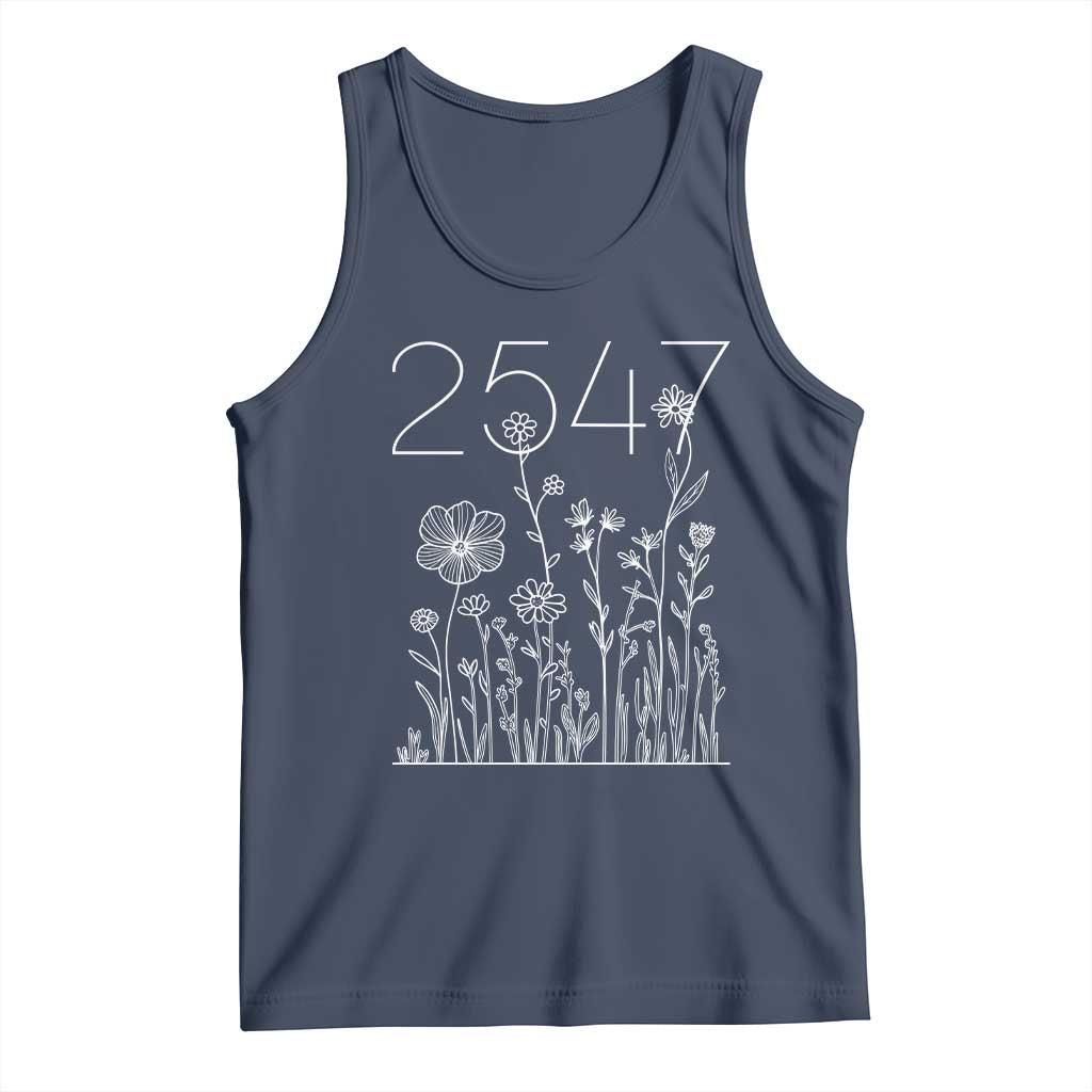 25 47 Floral Wildflower Subtle Graphic Tank Top Political Satire Patriotic 25th Amendment