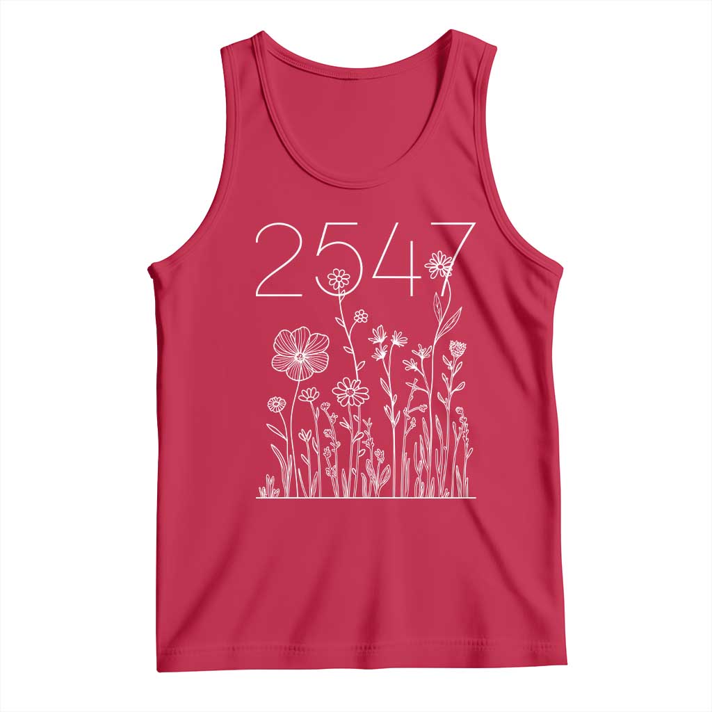 25 47 Floral Wildflower Subtle Graphic Tank Top Political Satire Patriotic 25th Amendment