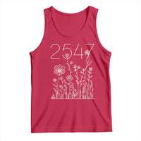 25 47 Floral Wildflower Subtle Graphic Tank Top Political Satire Patriotic 25th Amendment