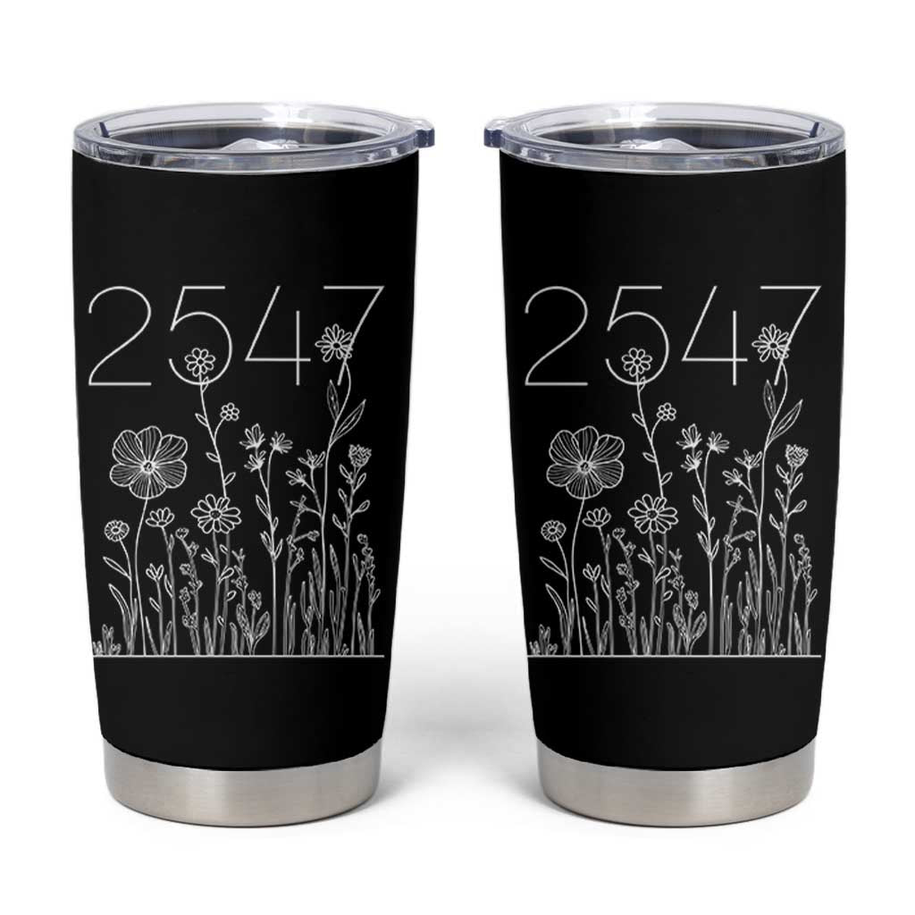 25 47 Floral Wildflower Subtle Graphic Tumbler Cup Political Satire Patriotic 25th Amendment