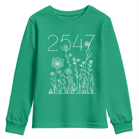 25 47 Floral Wildflower Subtle Graphic Youth Sweatshirt Political Satire Patriotic 25th Amendment
