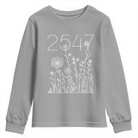 25 47 Floral Wildflower Subtle Graphic Youth Sweatshirt Political Satire Patriotic 25th Amendment