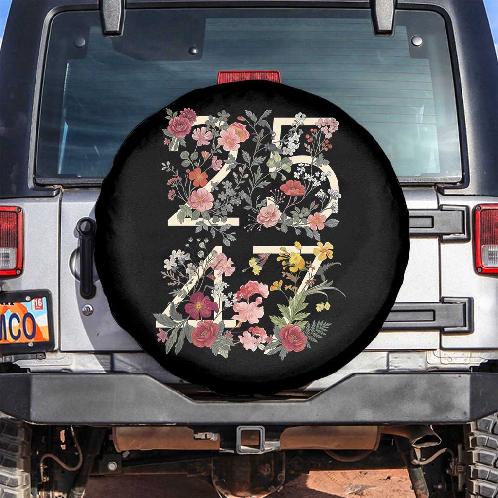 2547 Wildflower Floral Graphic Spare Tire Cover Subtle Coded 25th Amendment Political Satire Aesthetic
