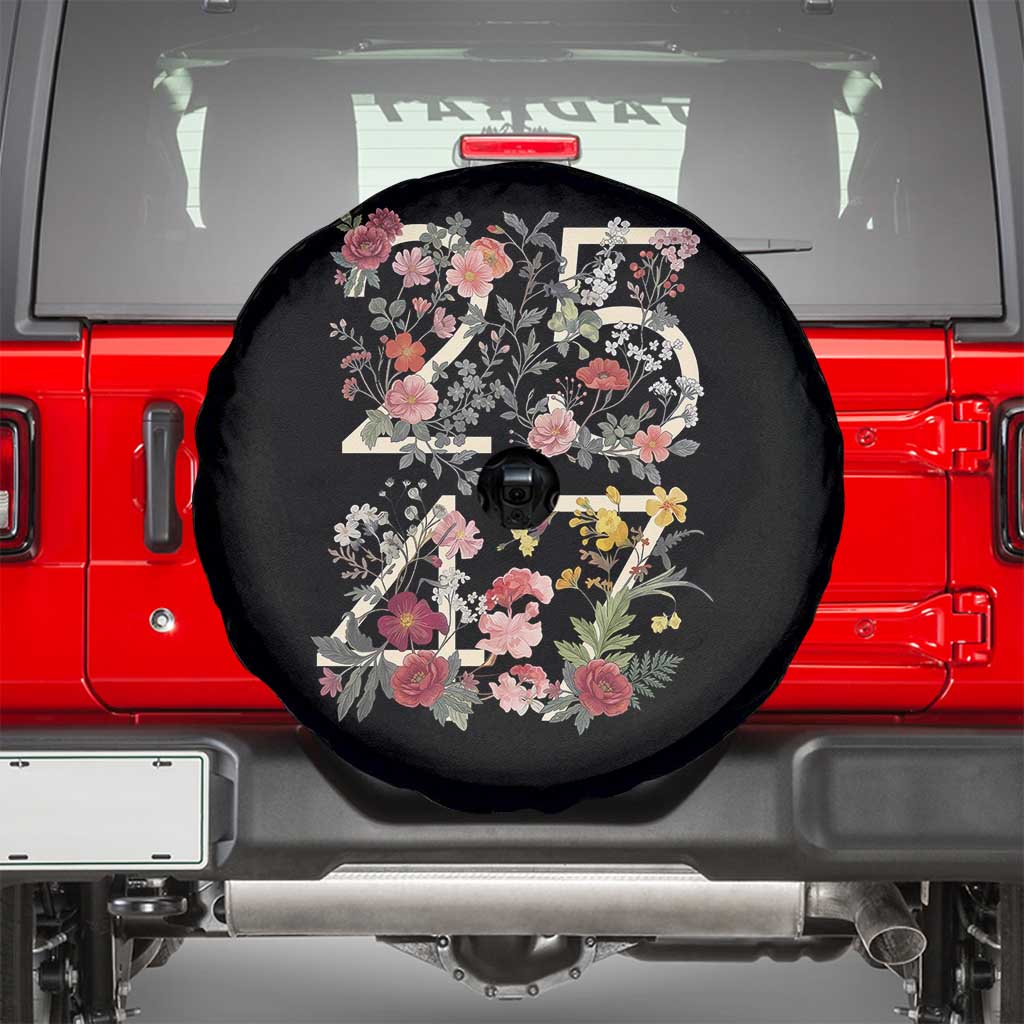2547 Wildflower Floral Graphic Spare Tire Cover Subtle Coded 25th Amendment Political Satire Aesthetic